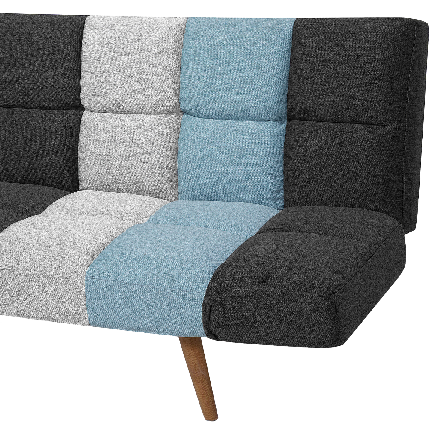 3-Sitzer Schlafsofa Patchwork grau / blau INGARO