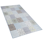 Teppich bunt  80 x 150 cm Mosaik-Muster Kurzflor INKAYA