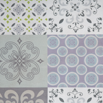 Teppich bunt  80 x 150 cm Mosaik-Muster Kurzflor INKAYA