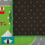 Kinderteppich grün 80 x 150 cm Stadt-Motiv Kurzflor SEBEN