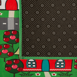 Kinderteppich grün 80 x 150 cm Stadt-Motiv Kurzflor TUTAK