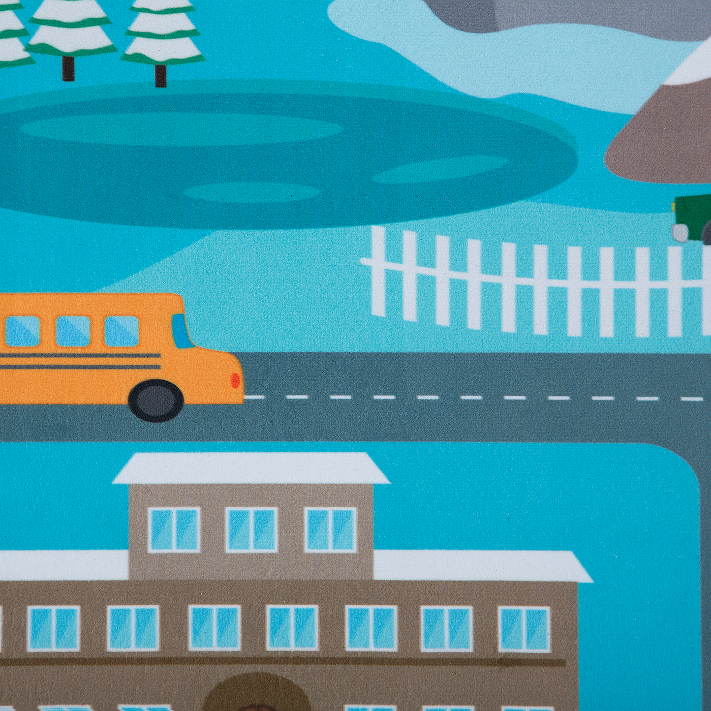 Kinderteppich blau 80 x 150 cm Stadt-Motiv Kurzflor KIGI