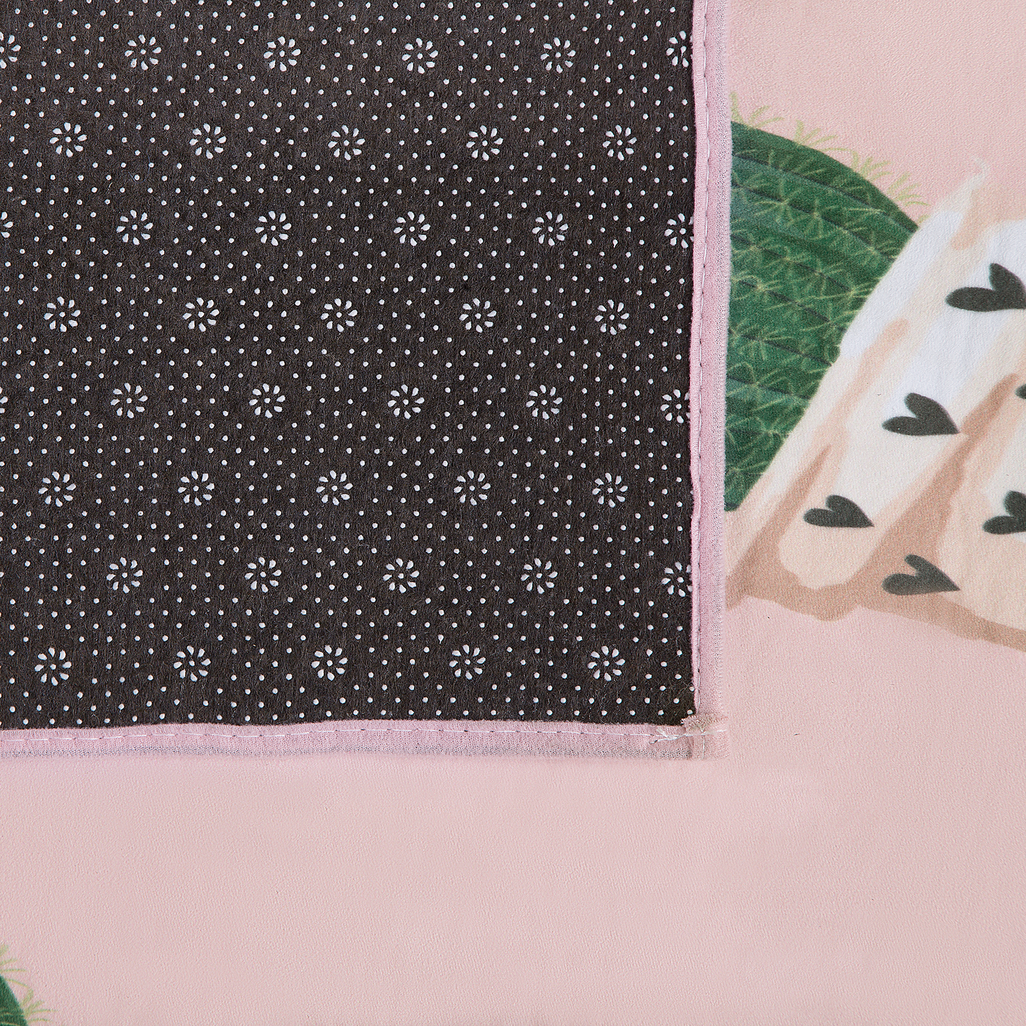 Kinderteppich rosa 80 x 150 cm Kaktus-Muster Kurzflor ELDIVAN