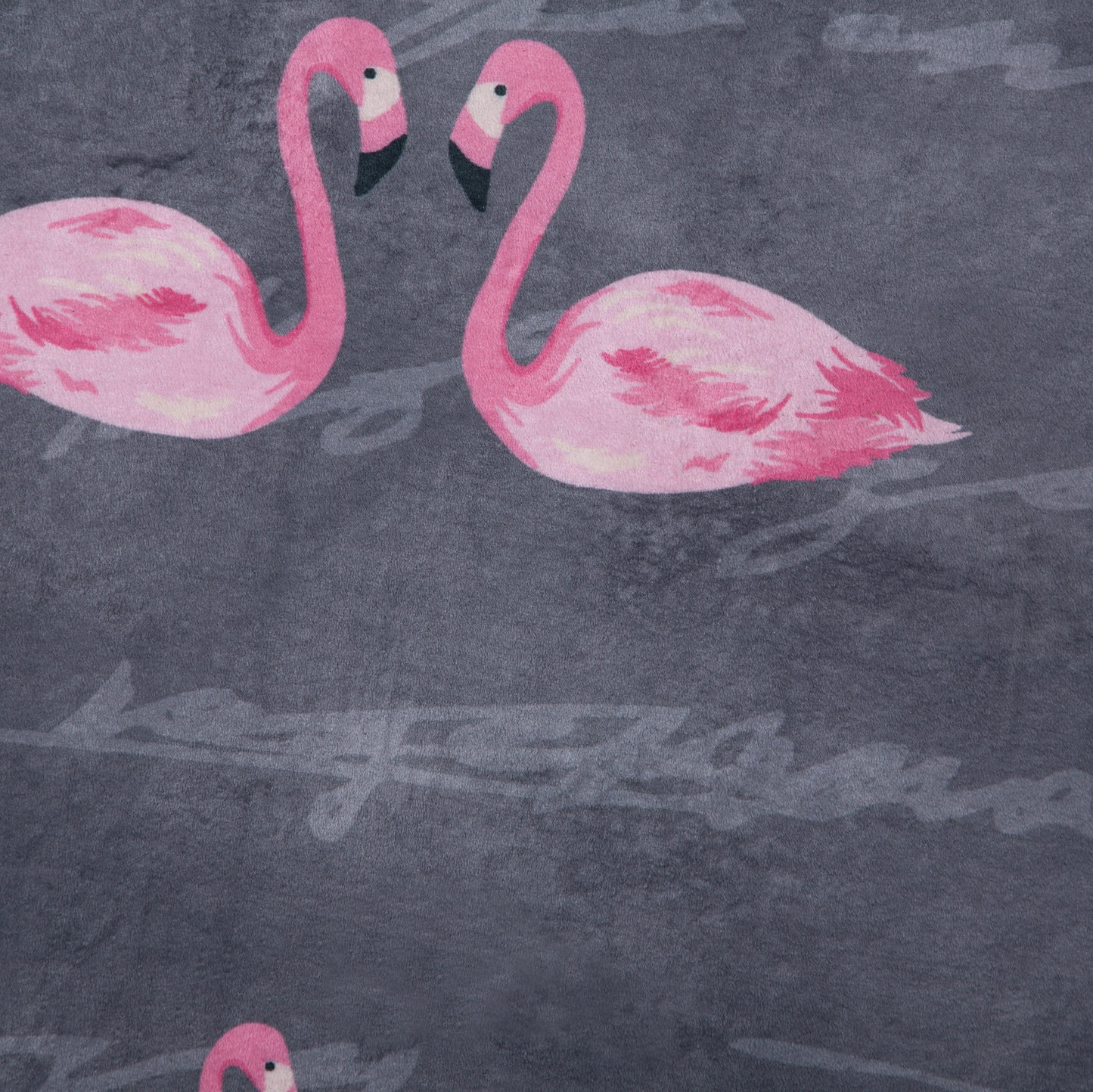 Kinderteppich grau ⌀ 120 cm Flamingo-Muster Kurzflor KERTE