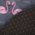 Kinderteppich grau ⌀ 120 cm Flamingo-Muster Kurzflor KERTE