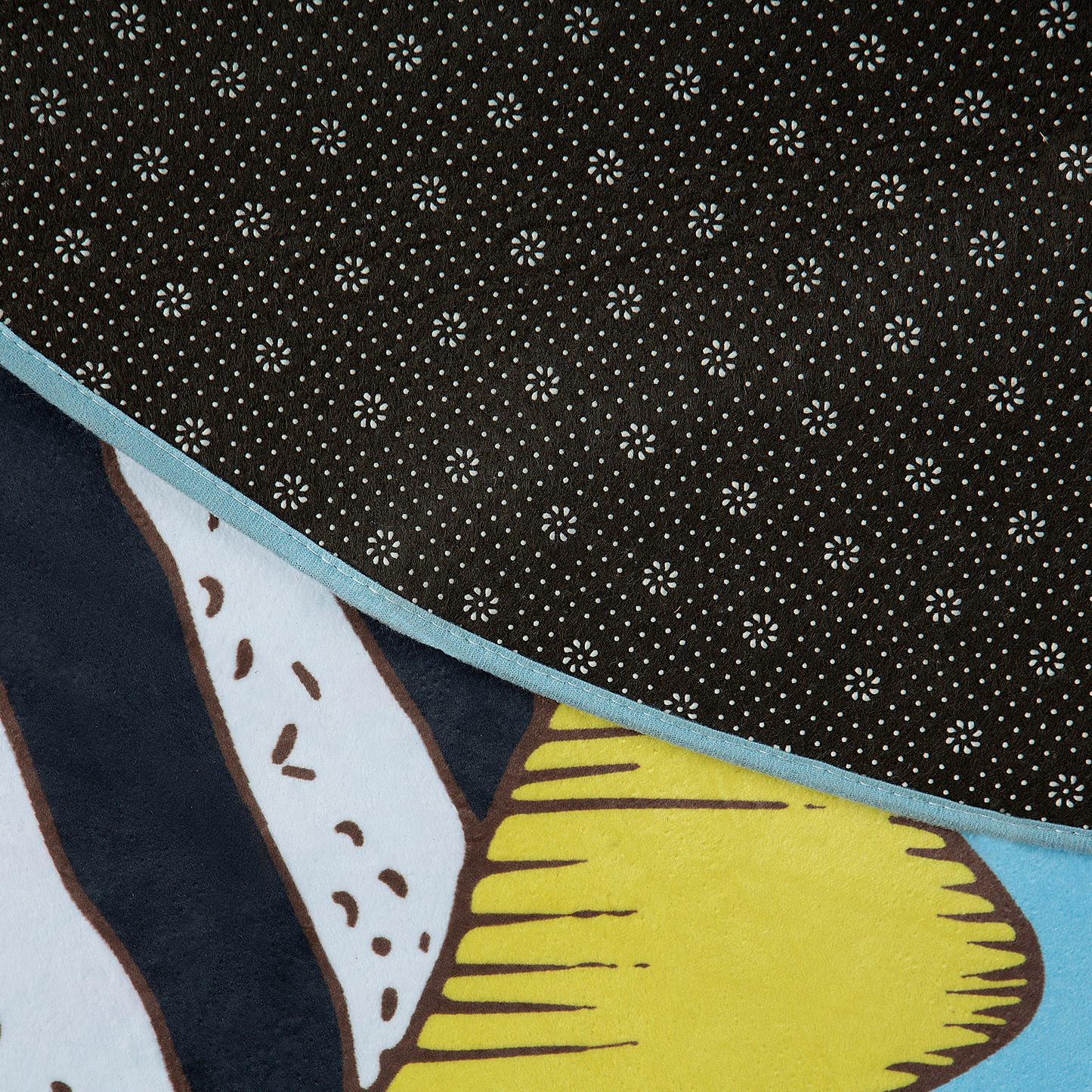 Kinderteppich blau ⌀ 140 cm Fischmuster Kurzflor FIZME