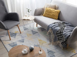 Teppich grau-gelb 160 x 230 cm Dreieck-Motiv Kurzflor YAYLA