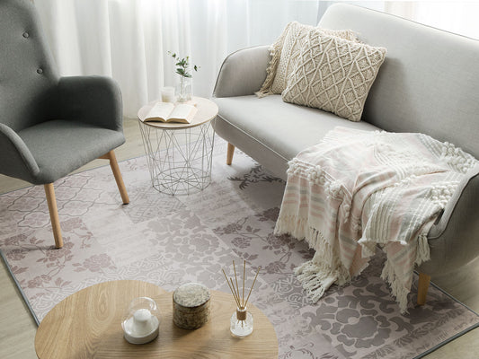 Teppich mehrfarbig 160 x 230 cm orientalisches Muster Kurzflor BALLICA