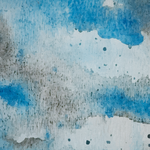 Teppich blau-grau 80 x 150 cm Flecken-Motiv Kurzflor BOZAT