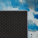 Teppich blau-grau 80 x 150 cm Flecken-Motiv Kurzflor BOZAT