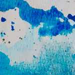 Teppich blau-grau 140 x 200 cm Flecken-Motiv Kurzflor BOZAT