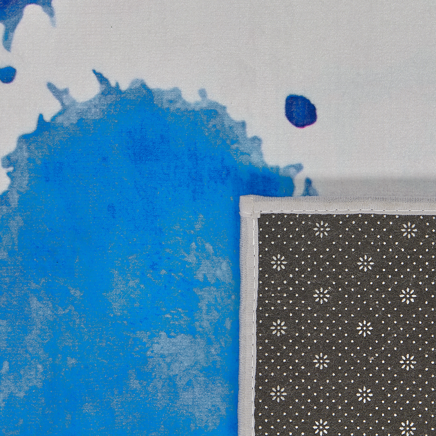 Teppich blau 80 x 150 cm Flecken-Muster Kurzflor ODALAR