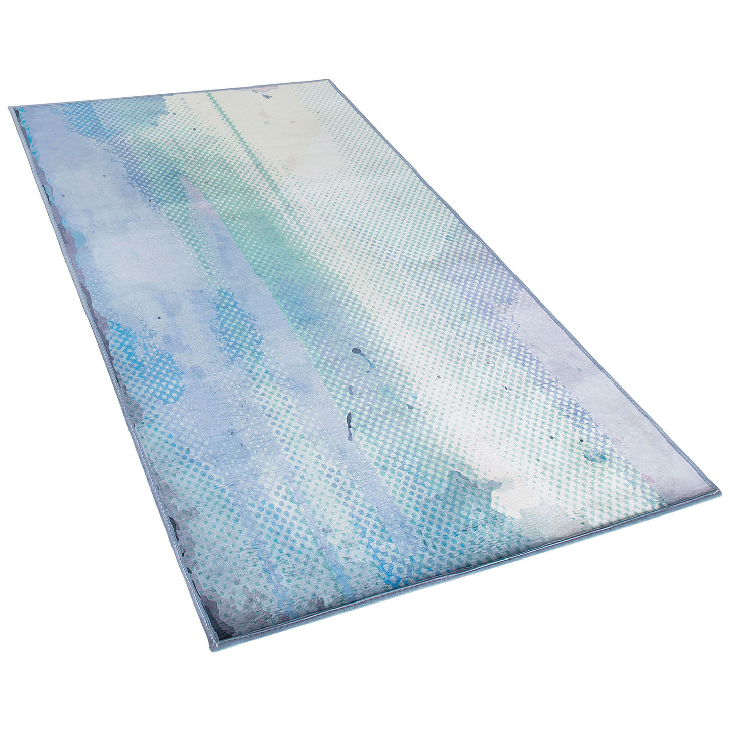 Teppich blau-grün 80 x 150 cm Flecken-Motiv Kurzflor SUSUZ