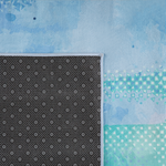 Teppich blau-grün 80 x 150 cm Flecken-Motiv Kurzflor SUSUZ