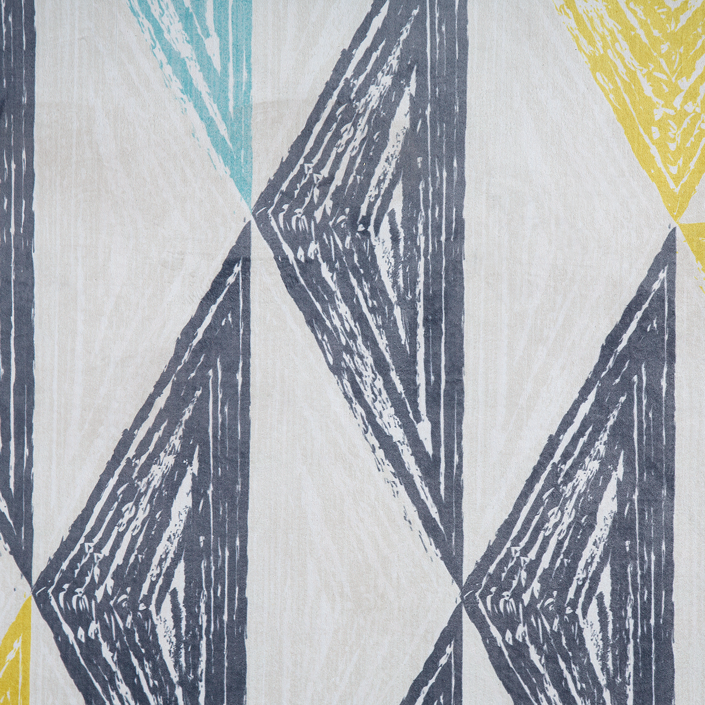 Teppich grau-gelb-mintgrün 160 x 230 cm Dreieckmuster Kurzflor KALEN