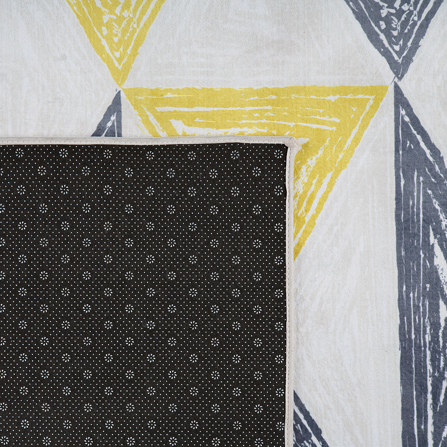 Teppich grau-gelb-mintgrün 160 x 230 cm Dreieckmuster Kurzflor KALEN