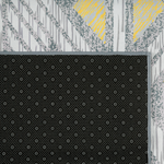 Teppich grau-gelb 160 x 230 cm geometrisches Muster Kurzflor KARGI