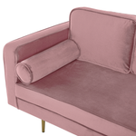 Chaiselongue Samtstoff rosa linksseitig MIRAMAS