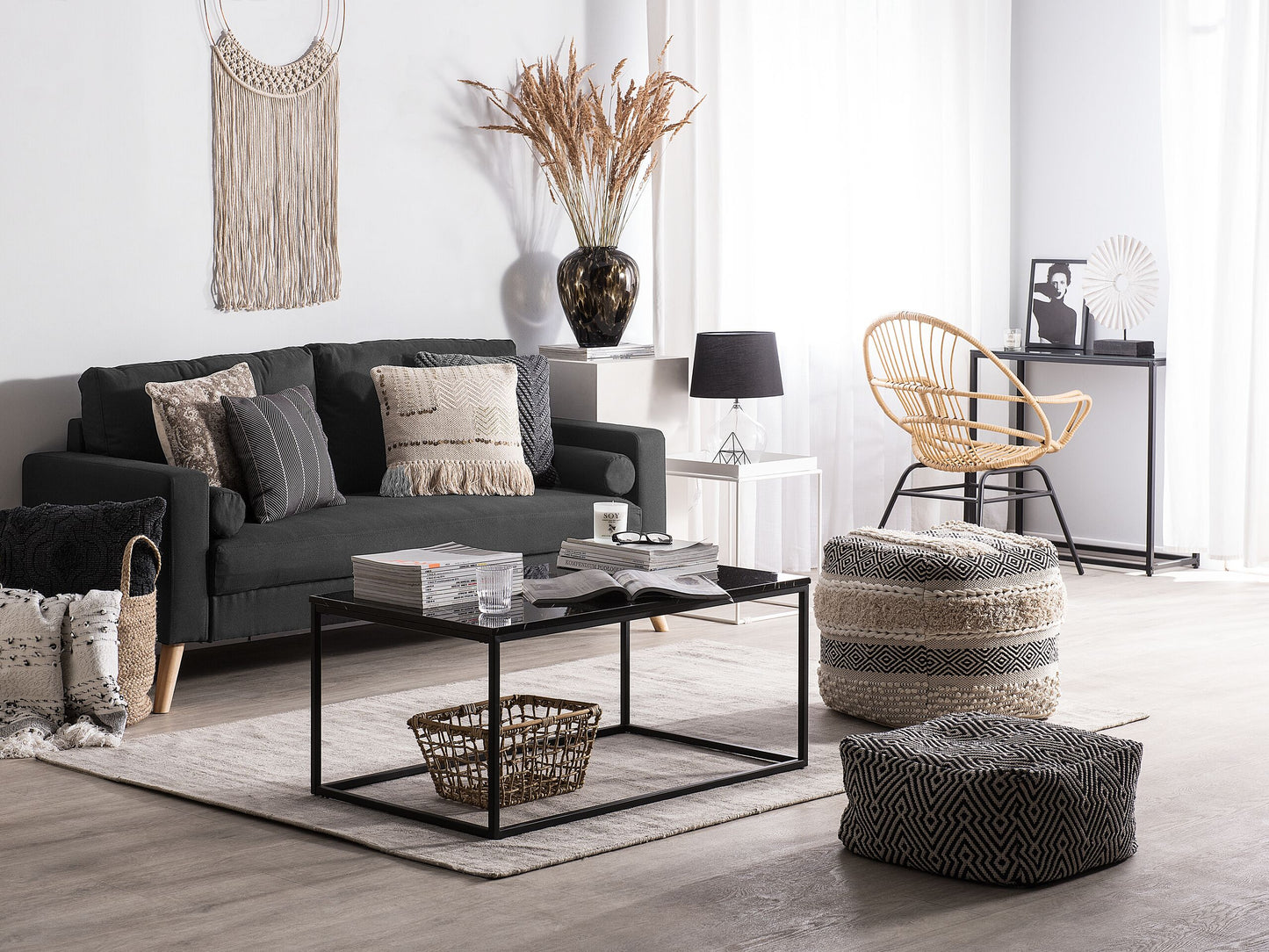 2-Sitzer Sofa schwarz KALMAR