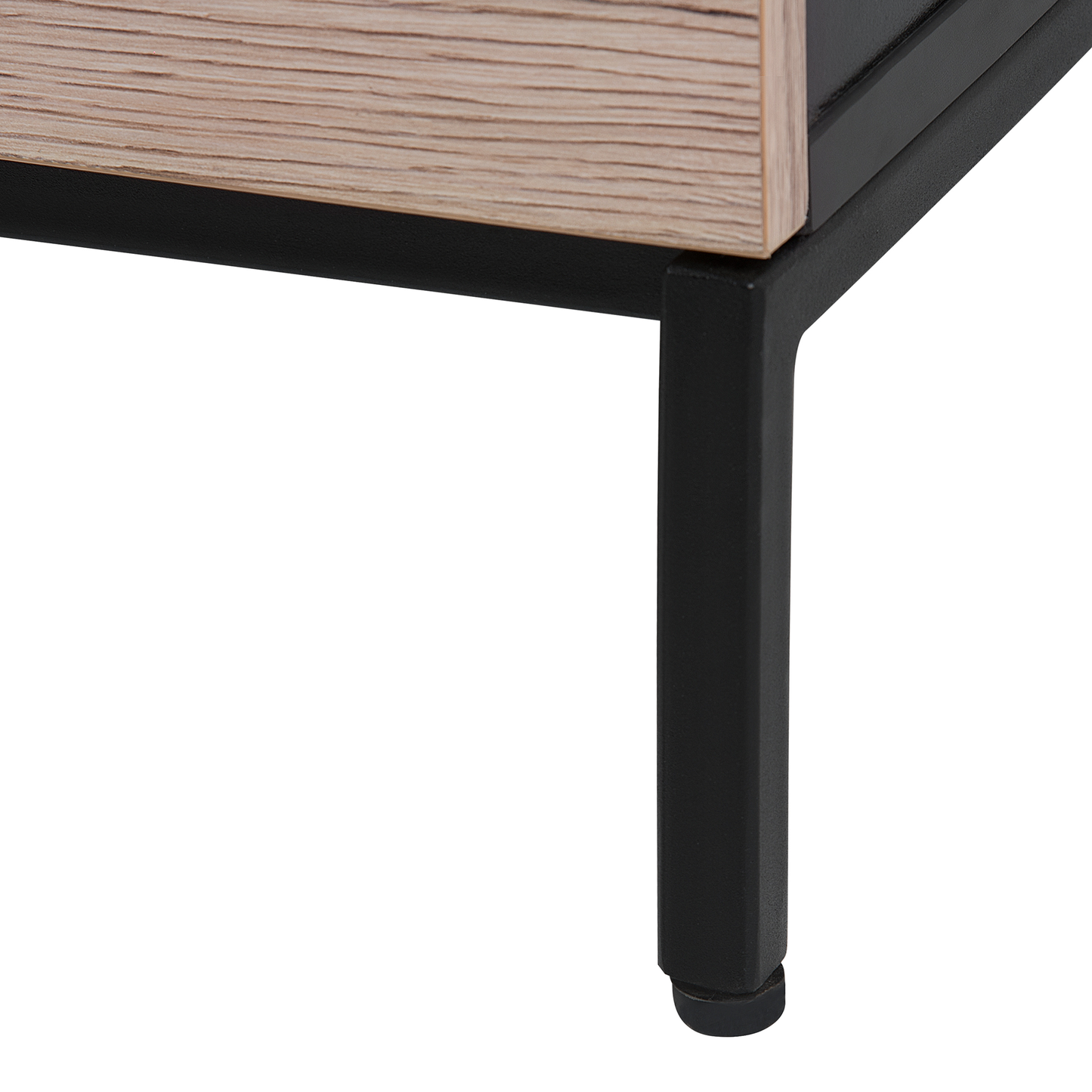 Sideboard heller Holzfarbton / schwarz 3 Schränke 3 Schubladen SYDNEY