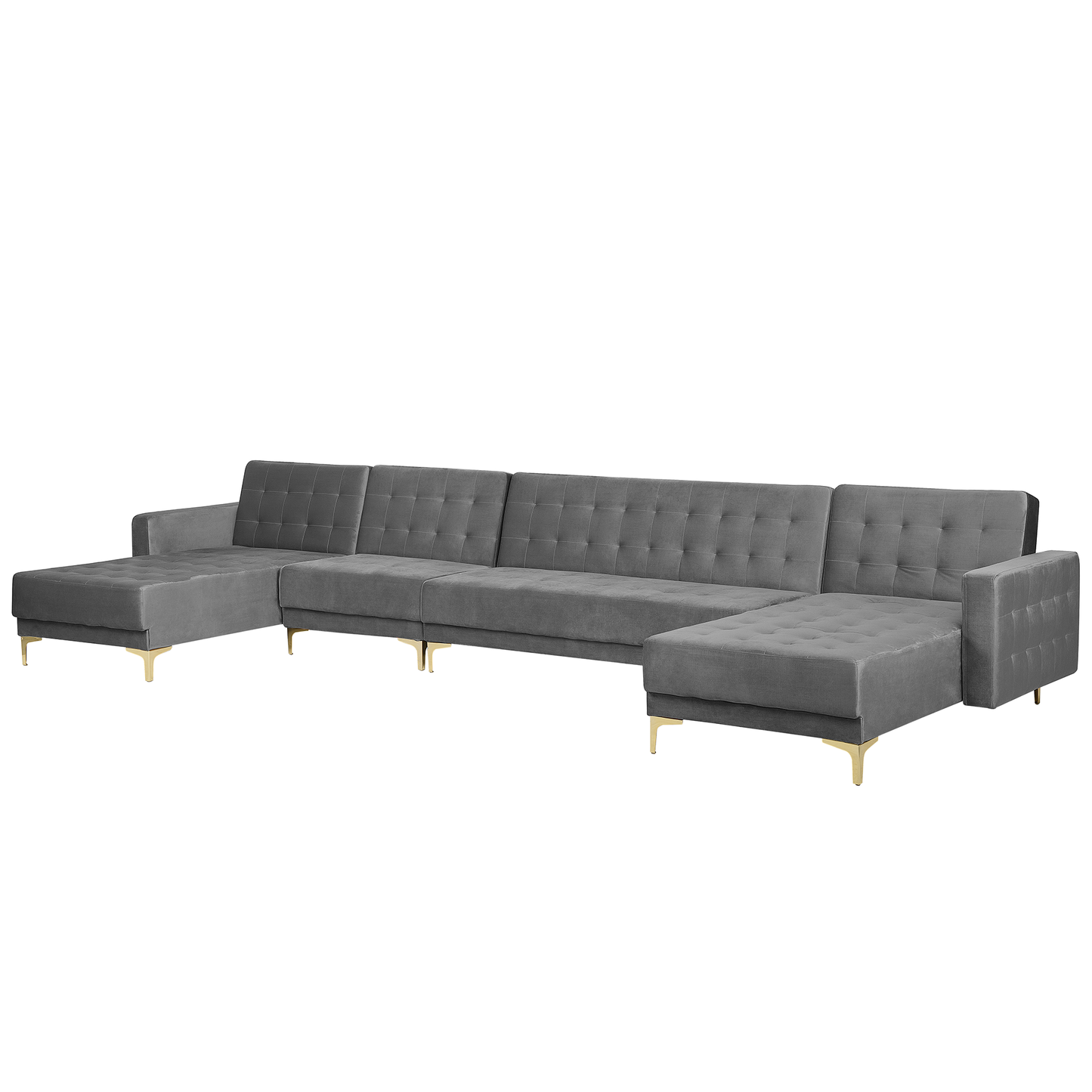 Wohnlandschaft Samtstoff Universal Grau ABERDEEN