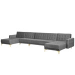 Wohnlandschaft Samtstoff Universal Grau ABERDEEN