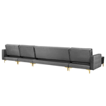 Wohnlandschaft Samtstoff Universal Grau ABERDEEN