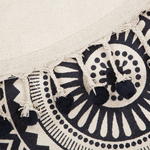 Teppich Baumwolle beige / dunkelblau ø 120 cm mit Quasten Kurzflor TATVAN