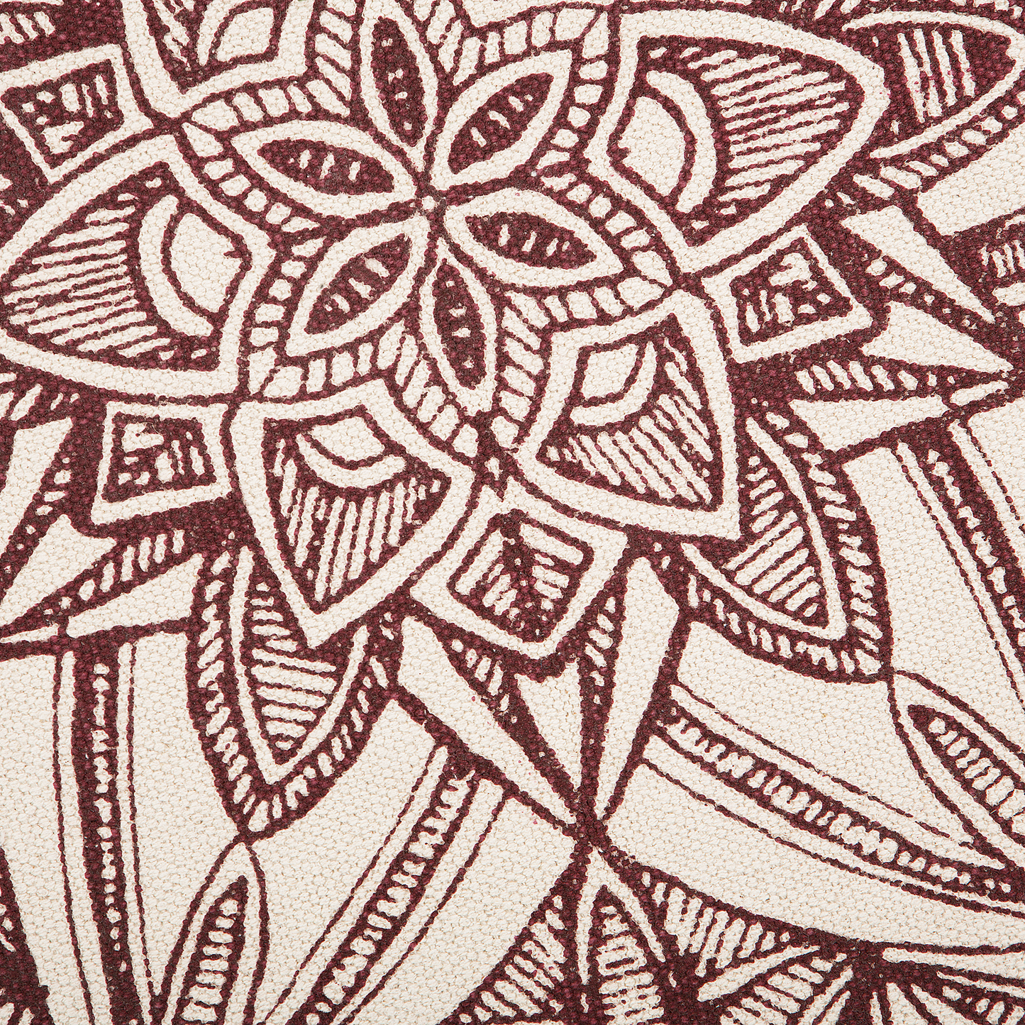 Teppich Baumwolle creme / rot ø 120 cm Mandala-Muster Kurzflor OLTU