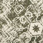 Teppich Baumwolle creme / grün ø 120 cm mit Quasten Kurzflor KAHTA