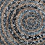 Teppich blau / beige ø 120 cm Patchwork Kurzflor MASLAK