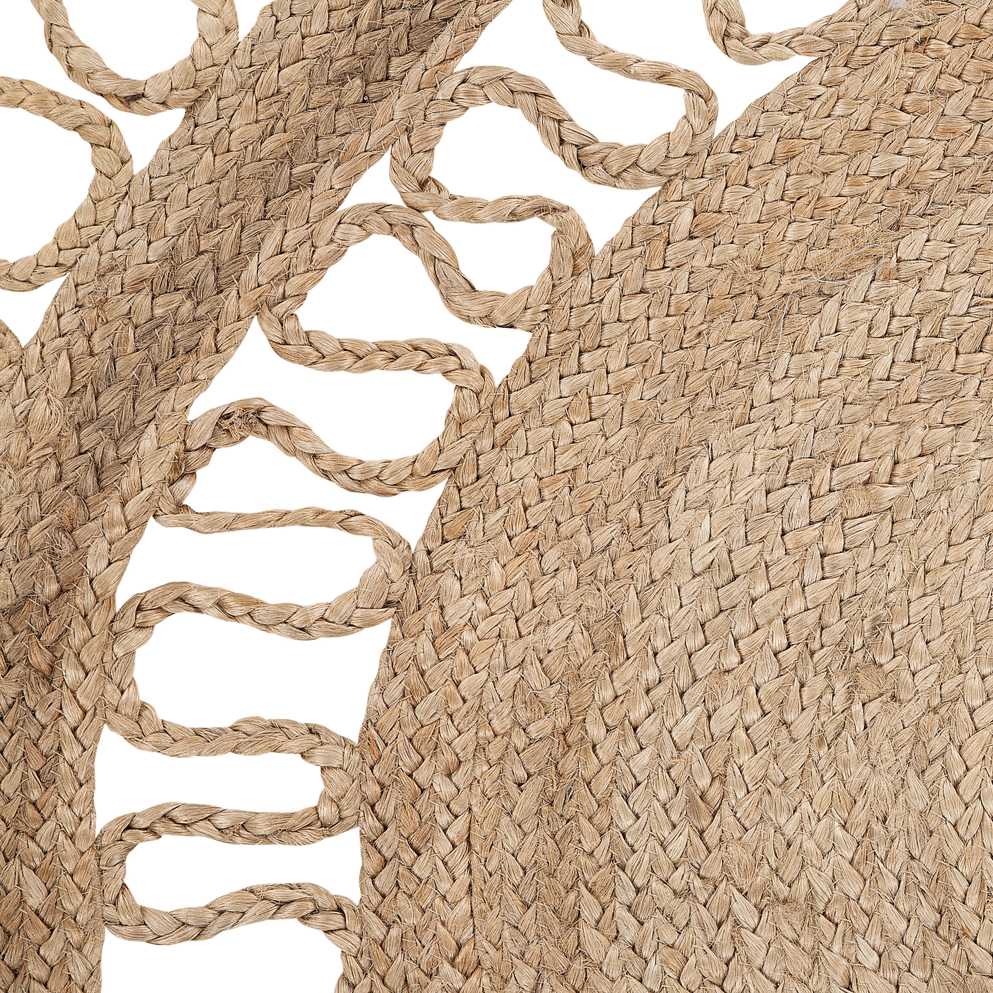 Teppich Jute beige ø 120 cm geflochten Kurzflor DIKILI