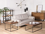 Couchtisch dunkler Holzfarbton / schwarz rechteckig 100 x 60 x 40 cm DELANO