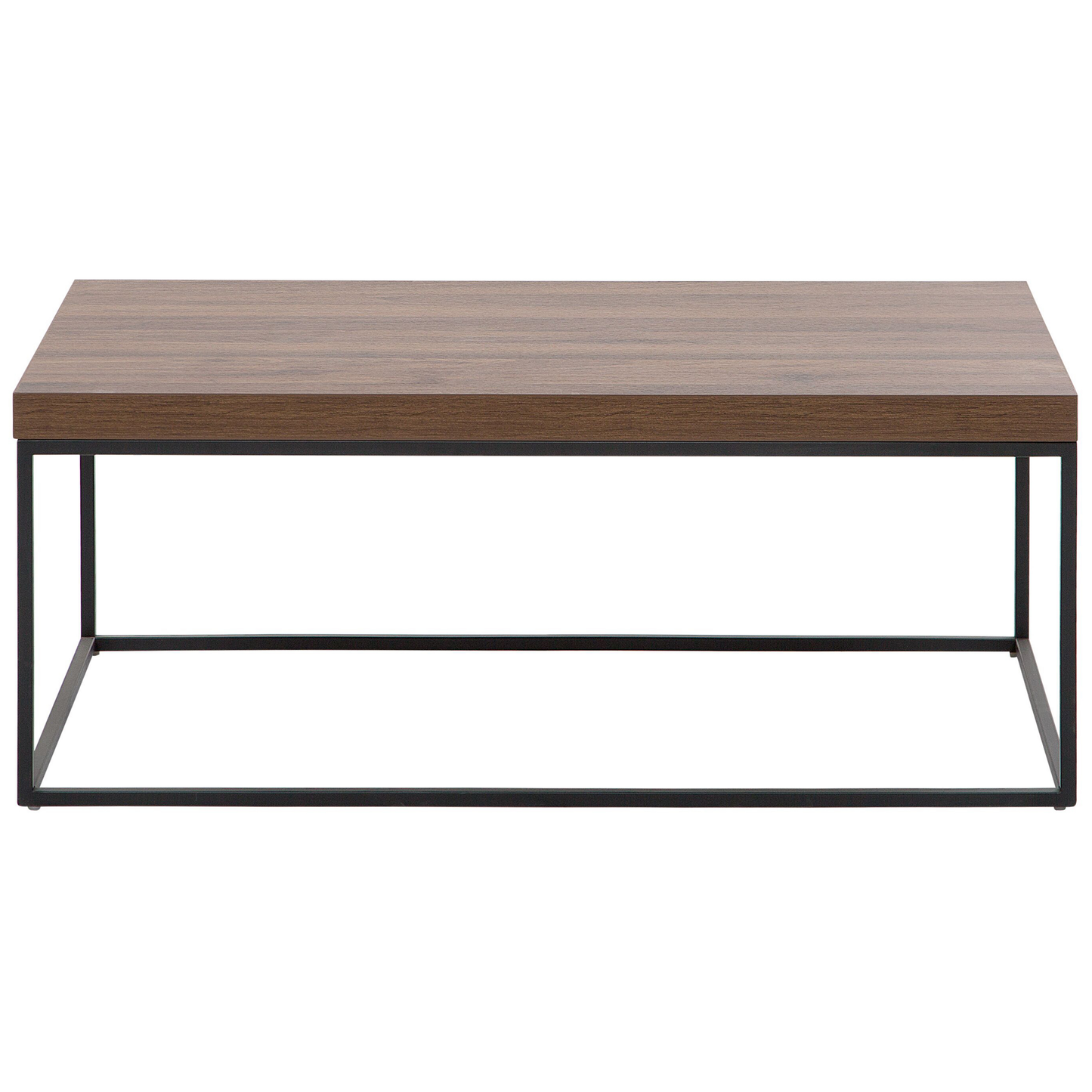 Couchtisch dunkler Holzfarbton / schwarz rechteckig 100 x 60 x 40 cm DELANO