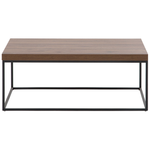 Couchtisch dunkler Holzfarbton / schwarz rechteckig 100 x 60 x 40 cm DELANO