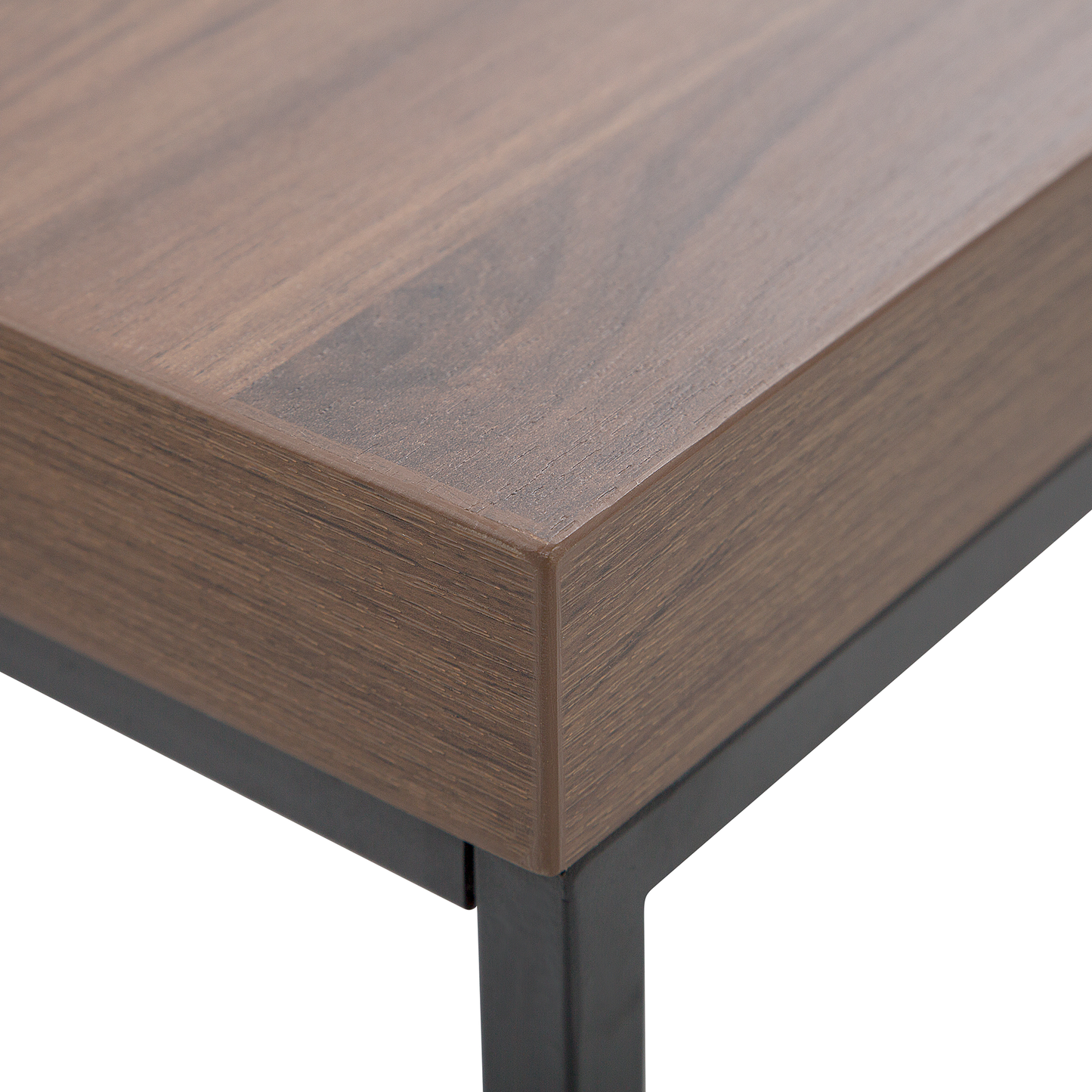 Couchtisch dunkler Holzfarbton / schwarz rechteckig 100 x 60 x 40 cm DELANO