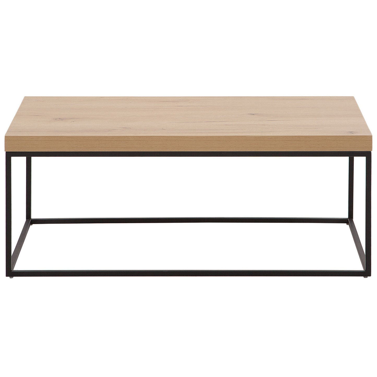 Couchtisch heller Holzfarbton / schwarz rechteckig 100 x 60 x 40 cm DELANO