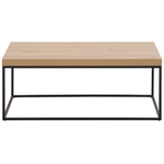 Couchtisch heller Holzfarbton / schwarz rechteckig 100 x 60 x 40 cm DELANO