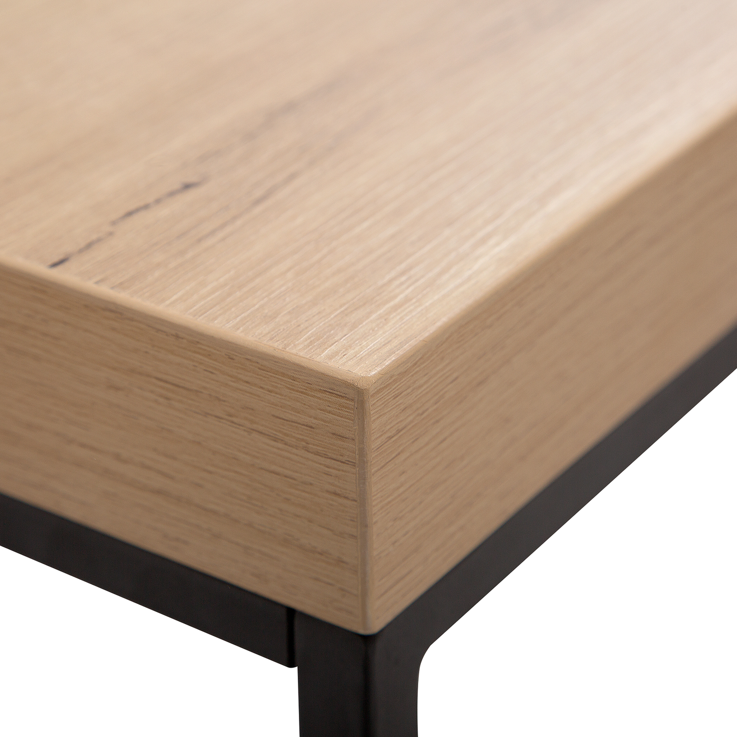 Couchtisch heller Holzfarbton / schwarz rechteckig 100 x 60 x 40 cm DELANO