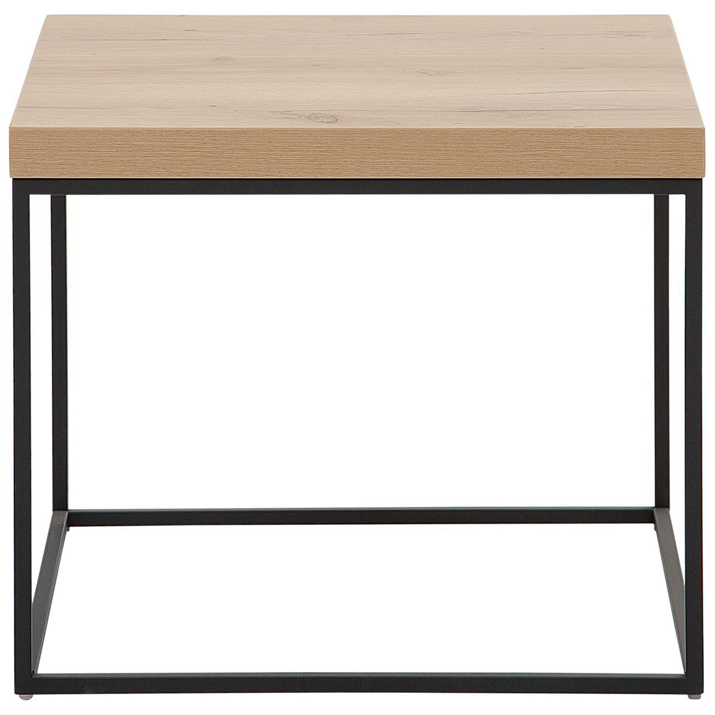 Beistelltisch heller Holzfarbton / schwarz 60 x 60 x 50 cm DELANO