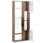 Bücherschrank GRADA 175 cm Dunkelbraun / Weiss