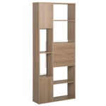 Bücherschrank GRADA 175 cm Dunkelbraun / Weiss