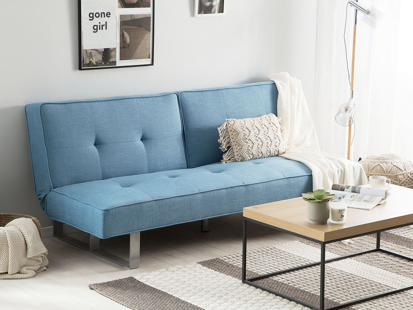 3-Sitzer Schlafsofa blau 190 cm DUBLIN
