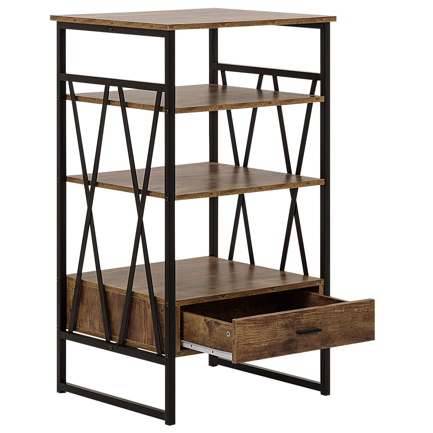 Bücherregal mit 3 Fächern KEENE 101 cm Dunkelbraun