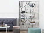 Bücherregal mit 4 Fächern Bücherschrank HOXIE Metall 175 cm Silber