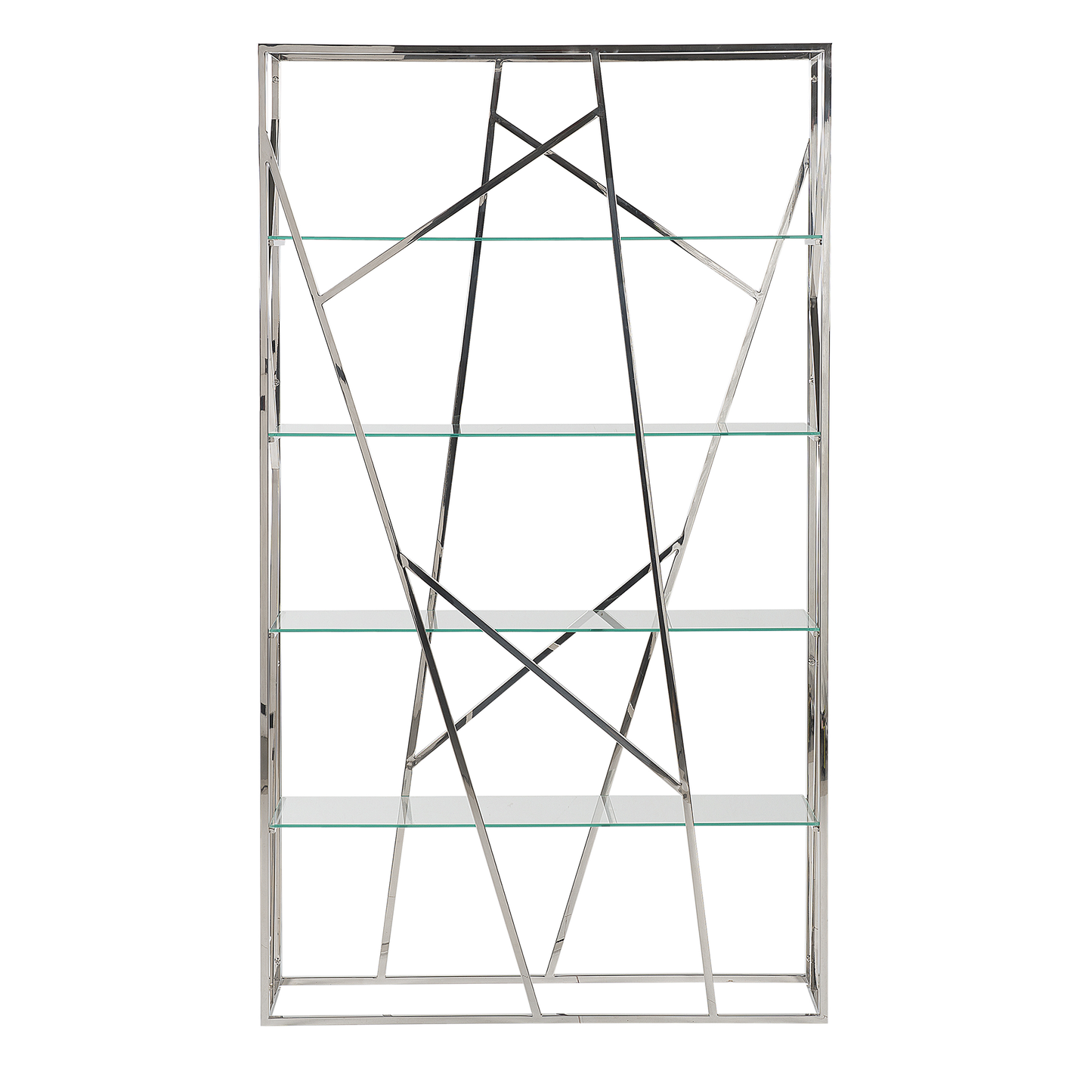 Bücherregal mit 4 Fächern Bücherschrank HOXIE Metall 175 cm Silber