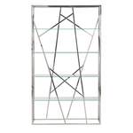 Bücherregal mit 4 Fächern Bücherschrank HOXIE Metall 175 cm Silber