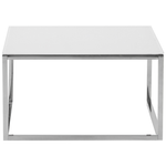 Couchtisch 2er Set Glas weiss / silber quadratisch BREA