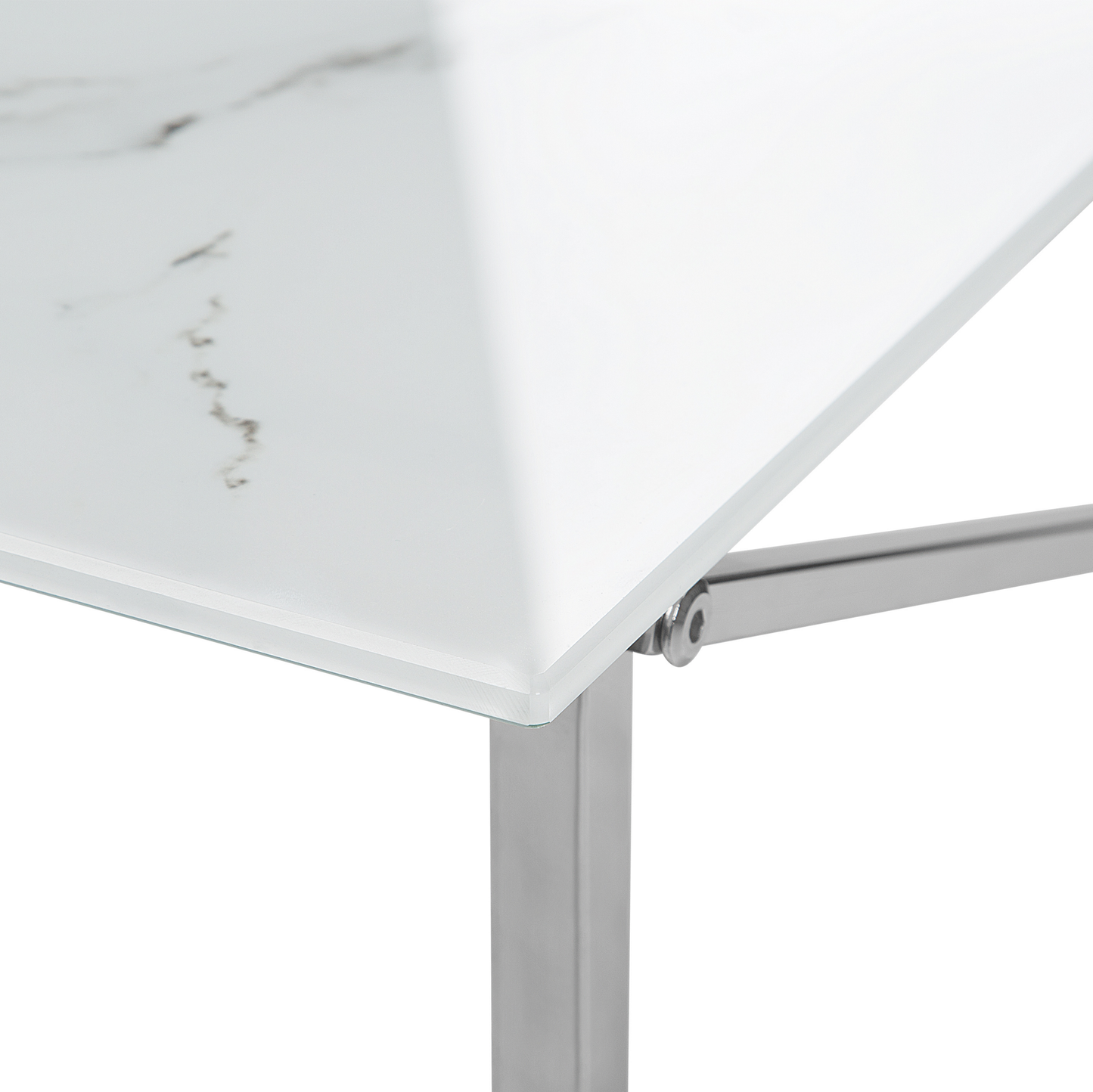 Couchtisch Marmor Optik weiss / silber rechteckig 100 x 50 cm EMPORIA
