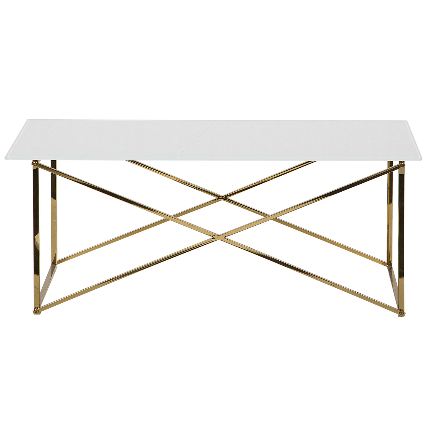 Couchtisch weiss / gold rechteckig 100 x 50 cm EMPORIA